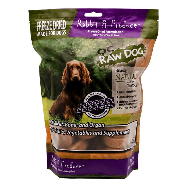 OC Raw Freeze-Dried Raw Dog Food Mini Patties - Rabbit & Produce Recipe image number null