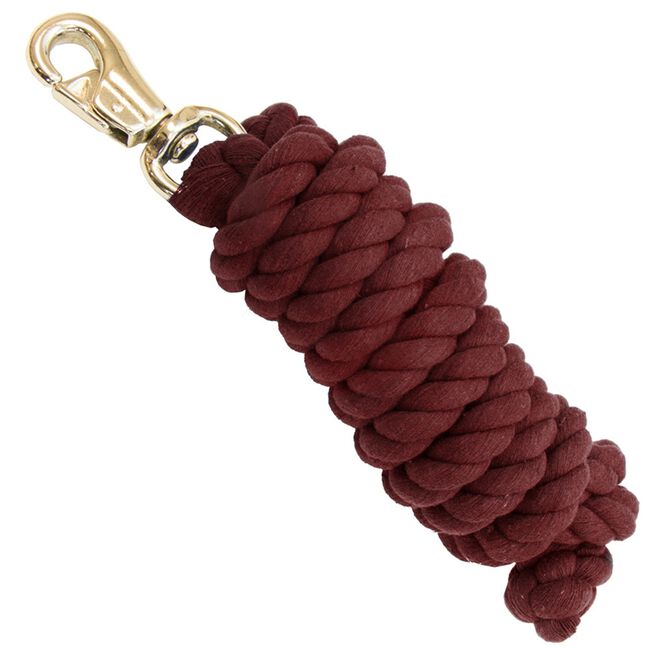 Intrepid International Cotton 10' Lead Rope with Bull Snap Burgundy image number null