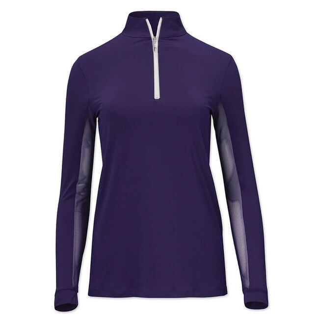 Tailored Sportsman Women's Long Sleeve IceFil Zip Top Shirt - Amethyst/White/Silver image number null