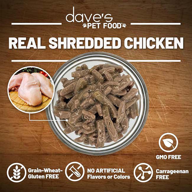 Dave's Pet Food Naturally Healthy Cat Food - Shredded Chicken Dinner in Gravy with Liver image number null