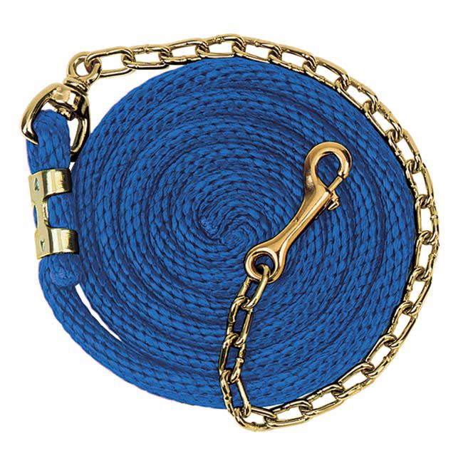 Weaver Poly Lead Rope With Brass Plated Chain Black image number null