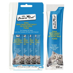 Fussie Cat Puree Tuna with Small Anchovy in Goat Milk - 4-Pack