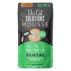 Tiki Cat Solutions Mousse Cat Food - Dental - Chicken Recipe in Broth - 2.4 oz