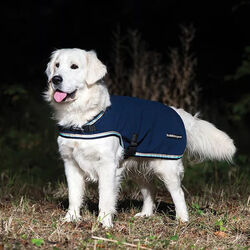 Horseware Rambo Waterproof Fleece Dog Coat - Navy/Beige