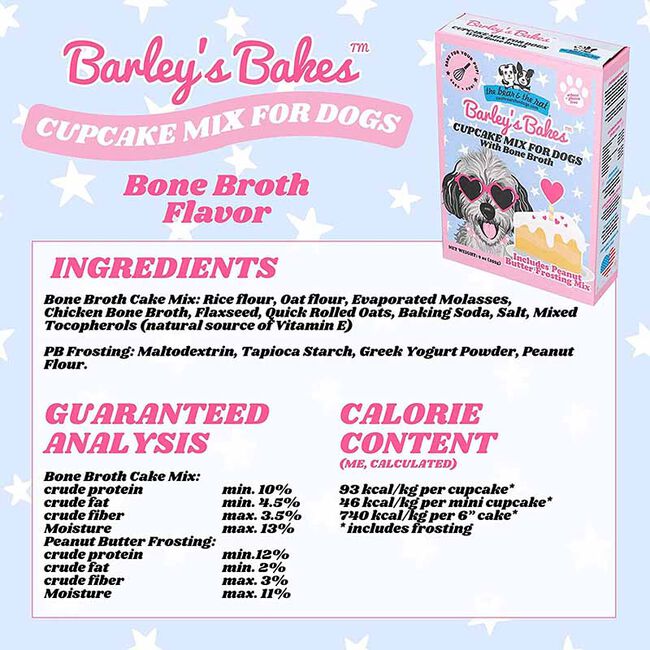 The Bear & The Rat Barley's Bakes Birthday Cupcake Mix for Dogs - Bone Broth Flavor image number null
