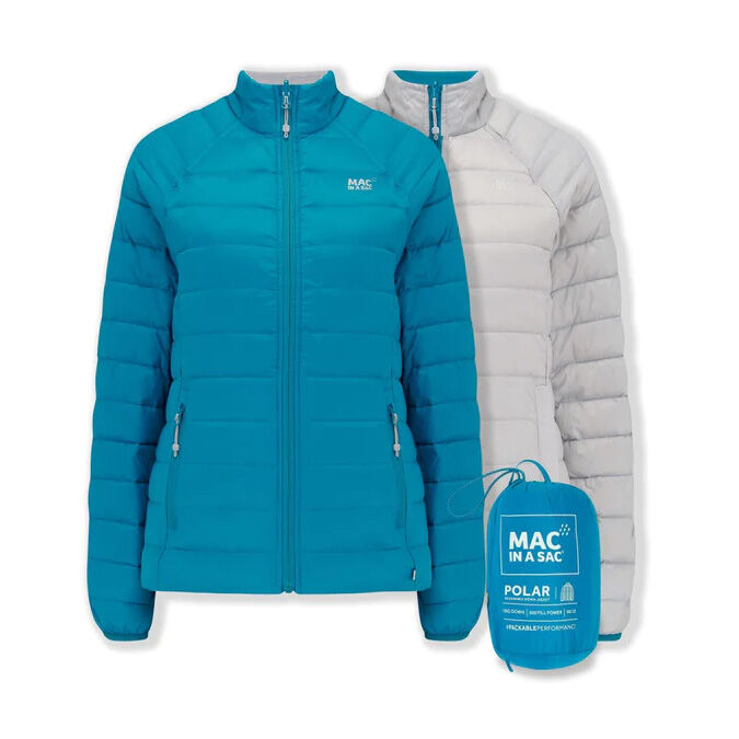 Mac in A Sac Women s Packable Down Jacket Petrol Soft Gray