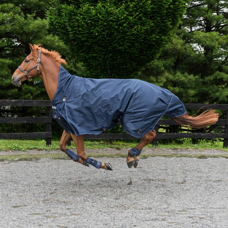 Horze Avalanche Turnout Rug with High Neck 0g Peacoat Dark Blue Closeout