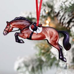 Classy Equine Ornament - Bay Hunter Jumper