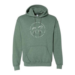The Cheshire Horse Adult Round Logo Hoodie - Heather Sport Dark Green