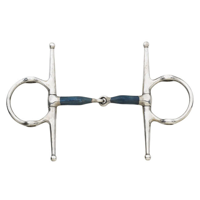 Centaur Jointed Full Cheek Gag Bit with Blue Steel image number null