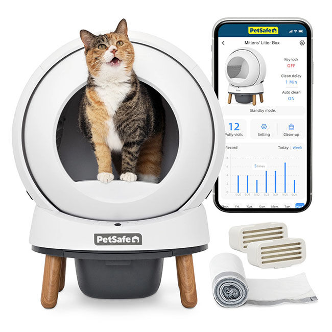 PetSmart Smart Cat Litter Box - ScoopFree SmartSpin Self-Cleaning Litter Box - White image number null
