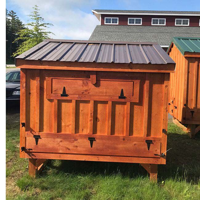 Amish Built Chicken Coops 5' x 6' Chicken Coop with Bronze Roof & Wheels image number null