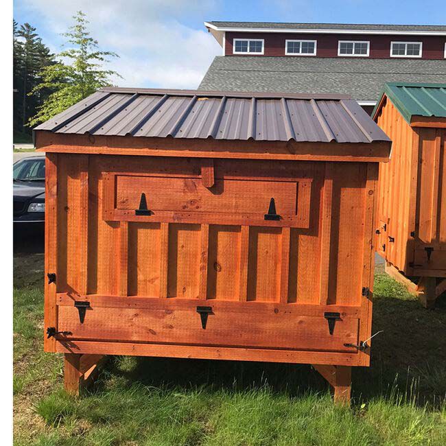 Amish Built Chicken Coops 5' x 6' Chicken Coop with Bronze Roof and Wheels image number null