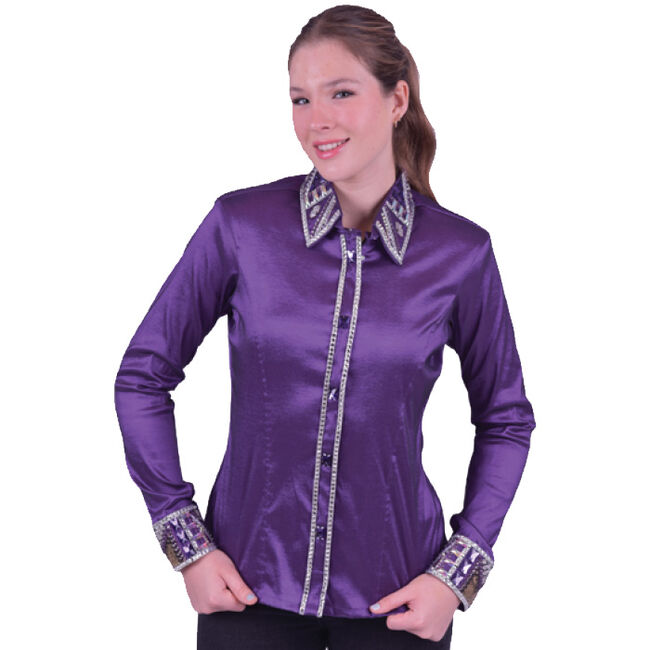 RHC Equestrian Women's Stretch Taffeta Show Shirt - Purple image number null