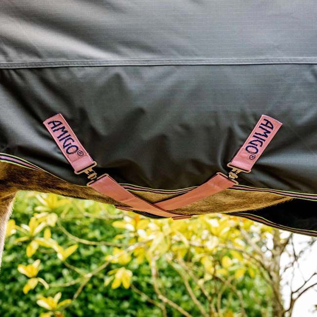 Horseware Amigo Hero Ripstop Turnout (0g Light) - Shadow/Rose & Navy - Closeout image number null