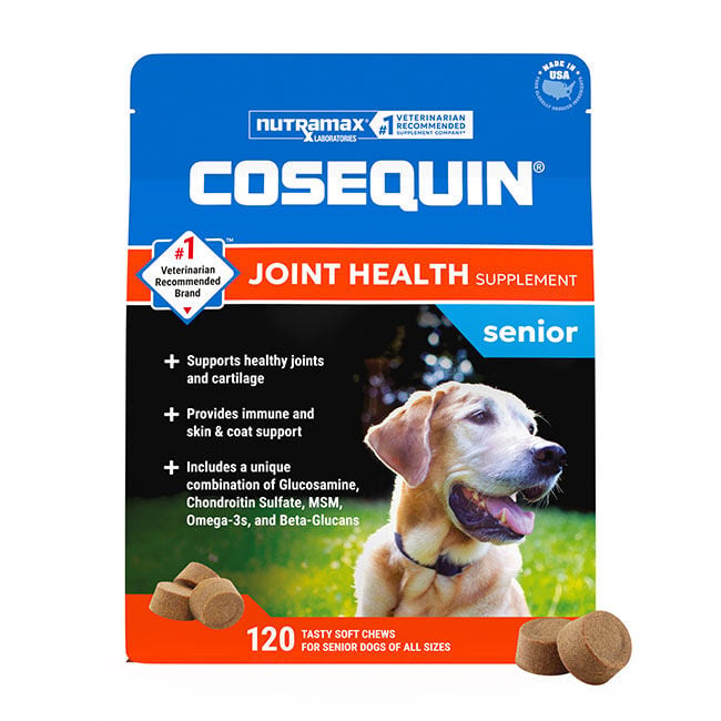 Nutramax Cosequin for Senior Dogs Joint Health Supplement, Contains Glucosamine for Dogs, Plus Chondroitin, MSM, Omega-3s and Beta-Glucan, Supports Joint, Skin and Coat, and Immune Health, Soft Chews image number null