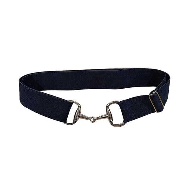 Anademi Stretch Belt with Silver-Tone Bit Buckle - Solid Colors image number null