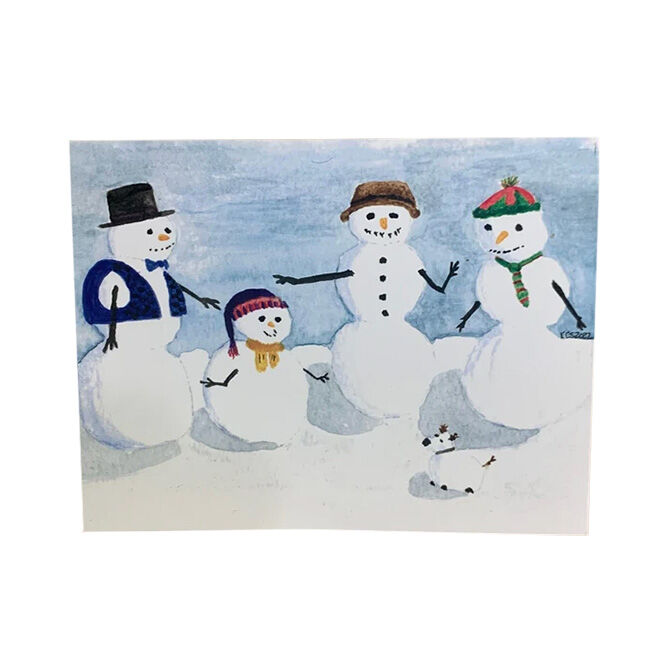 Monthly Missives Blank Cards - 10-Count - Snowmen image number null