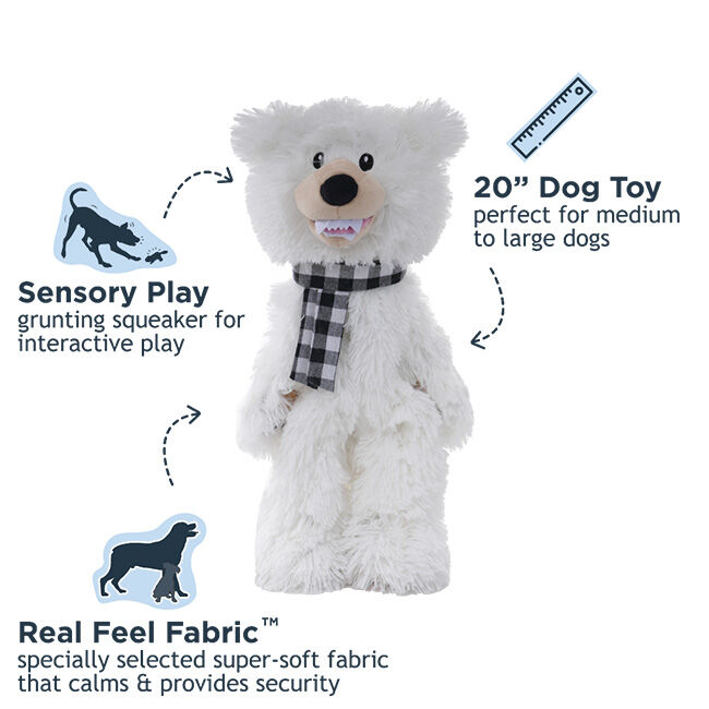 Tall Tails Stuffless Squeaker Dog Toy - Polar Bear image number null