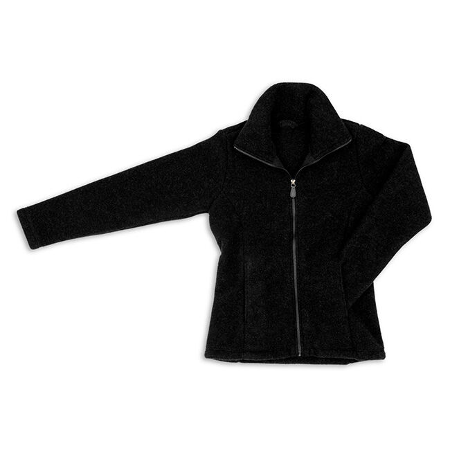 Engel Women's 100% Wool Zippered Jacket - Black Melange image number null