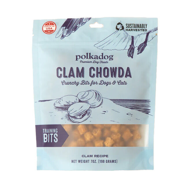 Polkadog Clam Chowda - Crunchy Bits for Dogs & Cats - 7 oz image number null