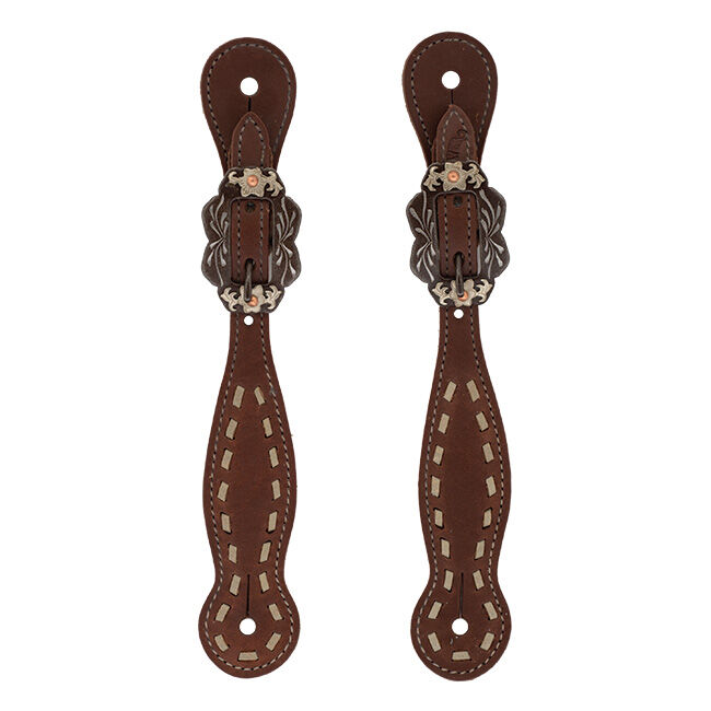 Weaver Equine Dusk Collection Women's Buckstitch Spur Straps in Oiled Hermann Oak Leather image number null