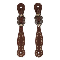 Weaver Equine Dusk Collection Women's Buckstitch Spur Straps in Oiled Hermann Oak Leather