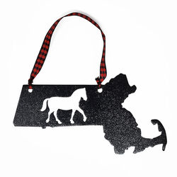 Metal Mazing Ornament - Handmade in NH - Massachusetts with Horse