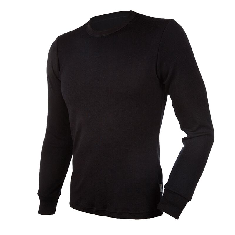 Janus Men's 100% Wool Long-Sleeve Shirt - Black | The