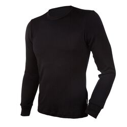Janus Men's 100% Wool Long-Sleeve Shirt - Black