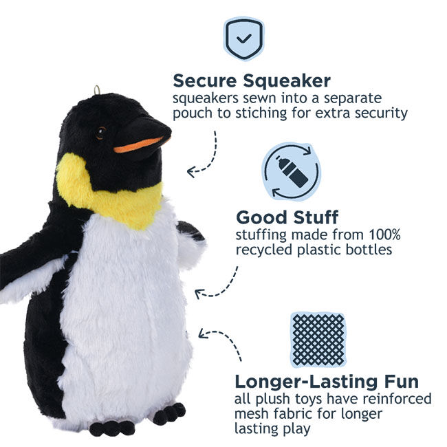Tall Tails Squeaker Dog Toy - Emperor Penguin image number null