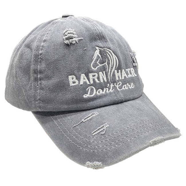 Kelley and Company Ponytail Ball Cap - Barn Hair Don't Care - Gray image number null