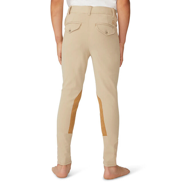 Ovation Boy's EuroWeave DX Suede Knee Patch Breech - Classic Show Tan image number null