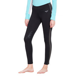 TuffRider Women's Ventilated Schooling Tights - Black/Charcoal