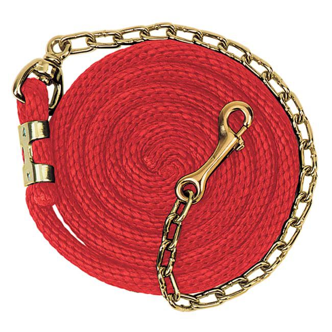 Weaver Poly Lead Rope With Brass Plated Chain Purple image number null
