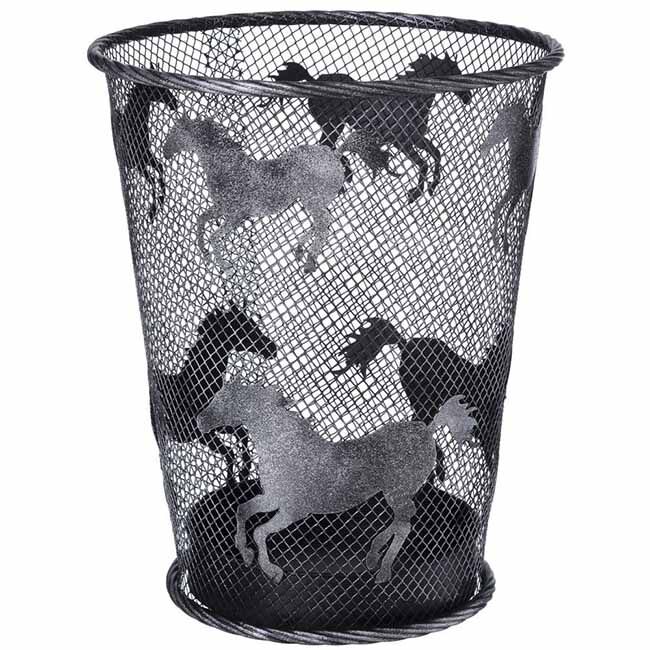 JT International Wire Mesh Wastebasket - Horses image number null