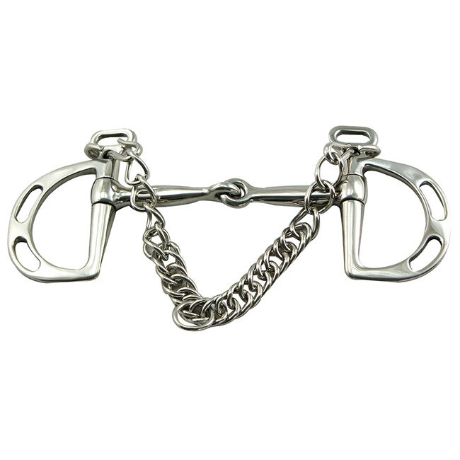 Intrepid International Kimberwick Stainless Steel Snaffle Bit with Slotted Cheeks image number null