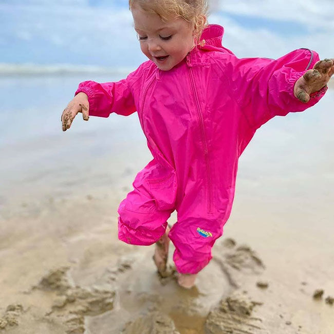 Splashy Kids' One-Piece Rain Suit - Pink image number null