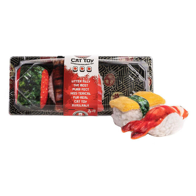 FabCat Sushi Tray with 5 Sushi Rolls image number null