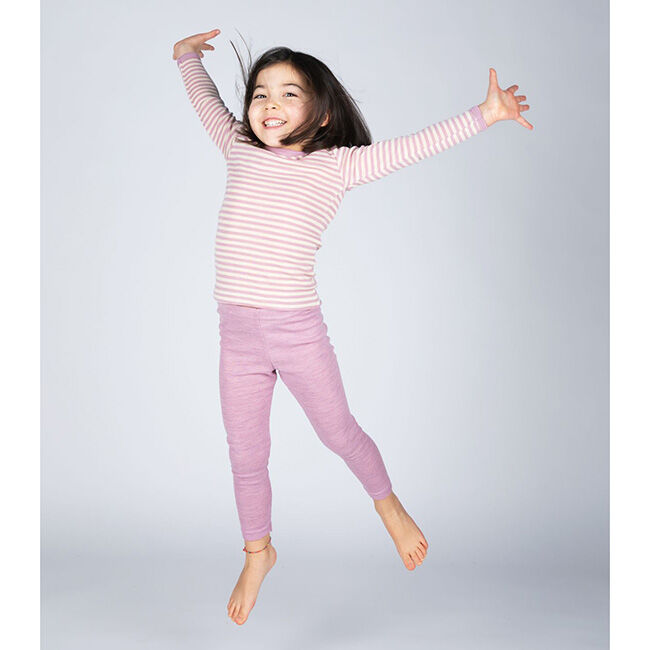 Engel Kids' 100% Wool Leggings - Rose Melange image number null