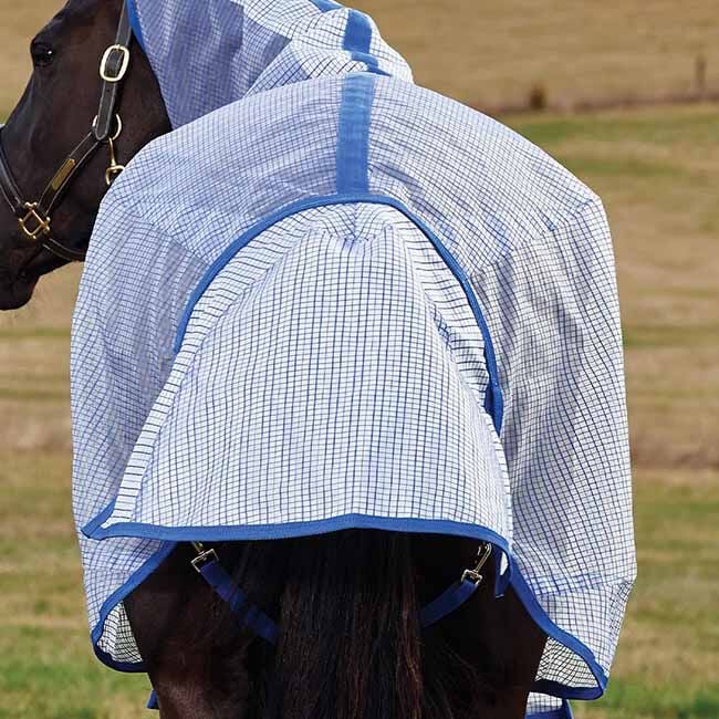WeatherBeeta ComFiTec Ripshield Fly Sheet Detach-A-Neck - White/Cobalt image number null