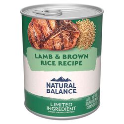 Natural Balance Limited Ingredient Dog Food - Lamb & Brown Rice Recipe - 13 oz