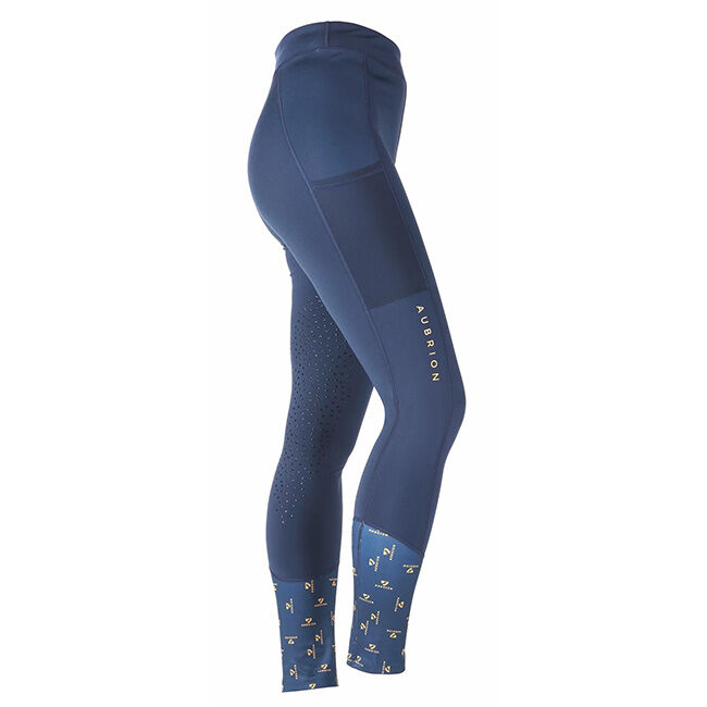 Shires Aubrion Kids' Morden Summer Riding Tights - Navy image number null