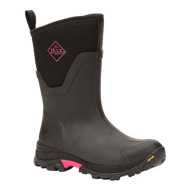 Muck Boot Company Women's Arctic Ice Mid Boot with Vibram Arctic Grip AT - Black/Pink image number null