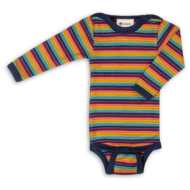 Engel Baby Wool/Silk Blend Long-Sleeve Bodysuit - Multicolor image number null