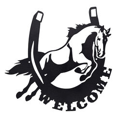 Metal Mazing Welcome Sign - Handmade in NH - Horseshoe Jumping