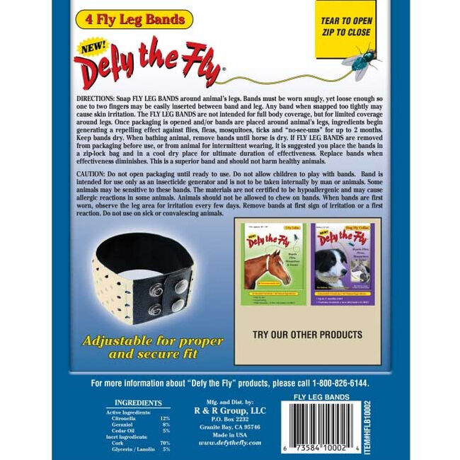 Defy The Fly Equine Fly Leg Bands (Set of 4) image number null