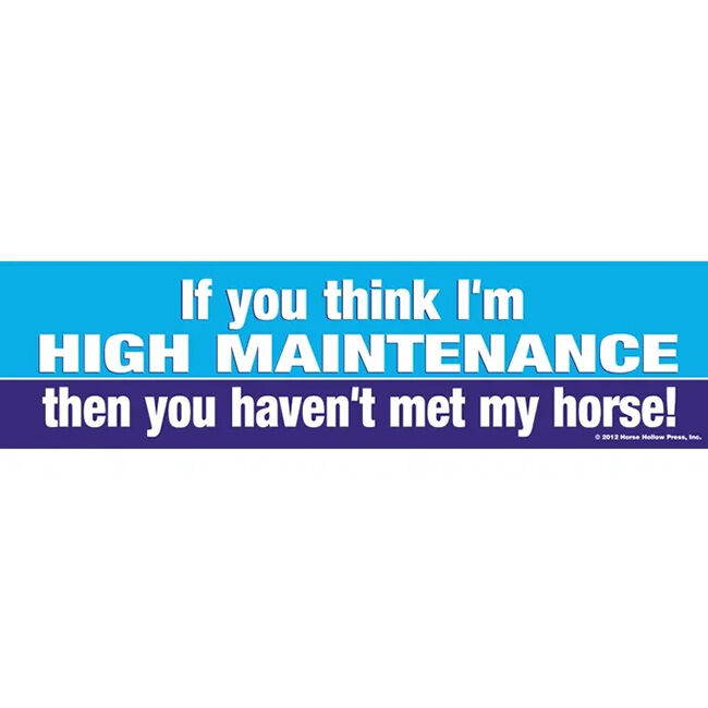 Horse Hollow Press Bumper Sticker - "If You Think I'm High Maintenance Then You Haven't Met My Horse!" image number null