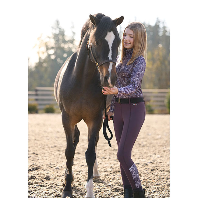 Kerrits Kids' Thermo Tech Full Leg Riding Tight - Elderberry/Elderberry Fantasy Fillies image number null