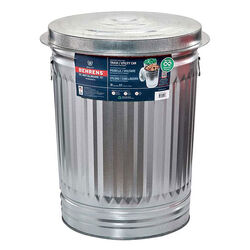 Behrens Galvanized Steel Garbage Can with Lid - 31-Gallon Capacity